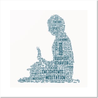 Buddha Travel Text Word Cloud Posters and Art